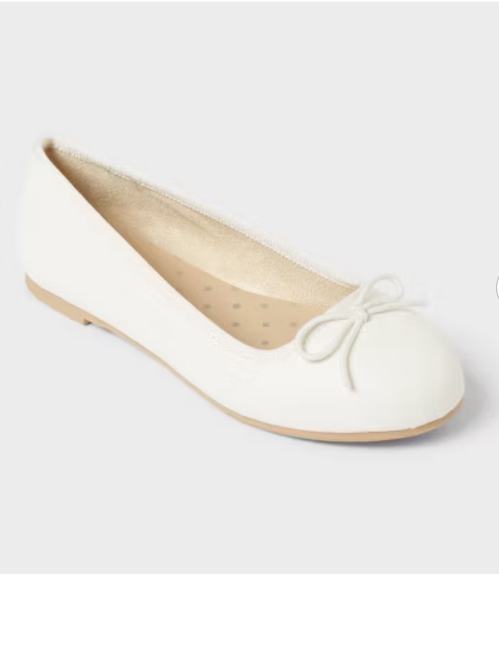 Cat & Jack Girls White Ballet Flats with Bow
